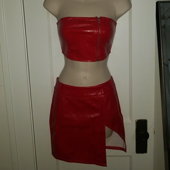 Red Two Piece Set - Picture 2 of 3